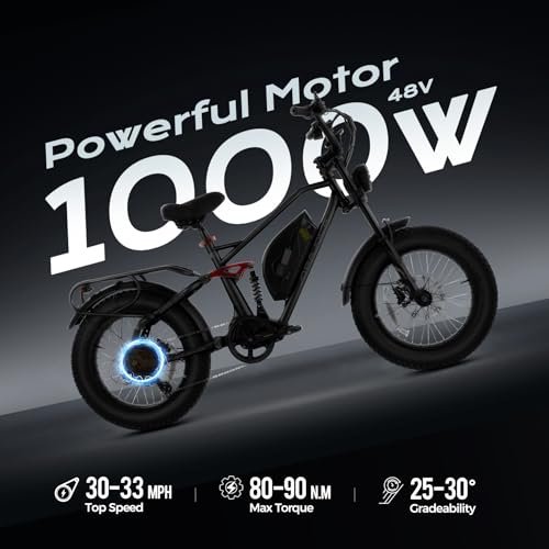 eAhora Terra Peak 1500W Electric Bike for Adults,30+mph Colorful Display Full Suspension Electric Mountain Bike Dual Hydraulic Brakes 20 * 4.0 Fat Tire City Electric Bike