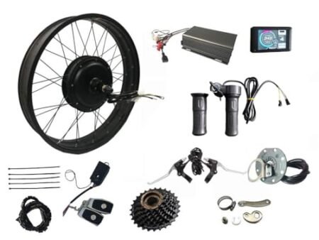 3000W Rear Wheel Electric Fat Bike Conversion Kit, 72V 80A Sabvoton Programmable Controller, 7-Speed Flywheel, Torque Arm