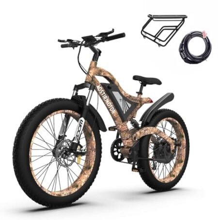 aostirmotor 1500W Electric Bike for Adults,Max Speed 31MPH Electric Mountain Bike,48V15Ah Removable Battery,26″ Fat tire Electric Bicycles,with Dual Shock Absorber,Shimano 7 Speed