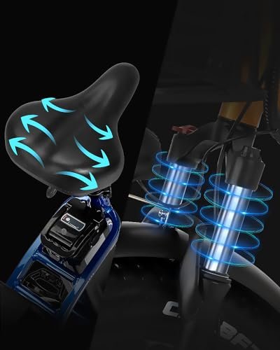 Electric Bike for Adults – 1000/1500W, 30/36 MPH, 48V 15/20Ah Removable Battery, Step-Thru Commuter Electric Bicycle with 20”/26″ Fat Tire, 7-Speed Folding Ebike, Range of 50/70 Miles