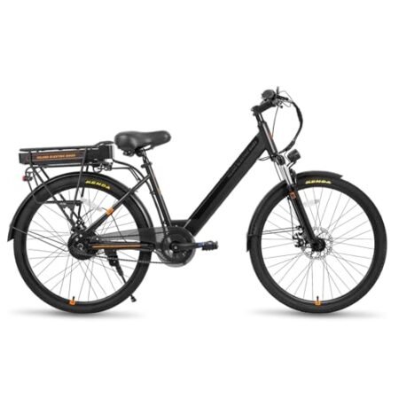 HILAND Electric Bikes for Men Women, 26 Inch Ebikes for Adults 350/500W, Front Suspension, 36V Portable Lithium Battery, 20 MPH, Up to 50 Miles, Bicycle Electric Commuter Cruiser