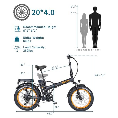 Fat Tire Folding Electric Bike, 48V & 624Wh Lithium Removable Battery, Peak 1100W Brushless Motor, Max Speed 28Mph, M5 Large LCD Display, Suspension, Step-Over/Thru Frame - Image 5