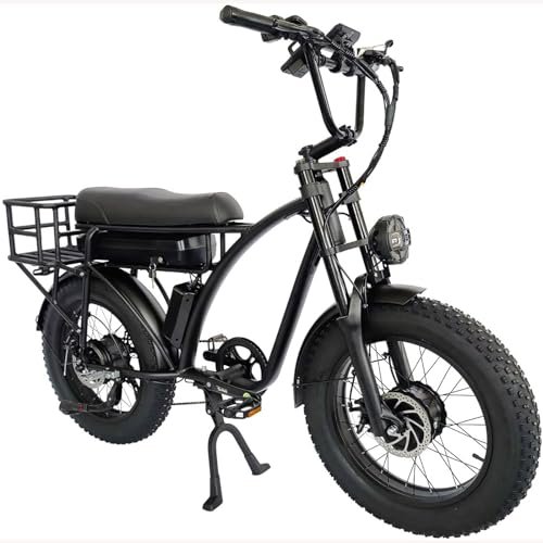 2000W Dual Motor Electric Bike for 2 Adults, 2 Person AWD Ebike, 30 MPH 48V 18AH Fat Tire Mountain E Bikes, Two People E Bike for Hunting, 20” Adult Electric Bicycles for Men & Women - Image 6