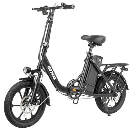 Gotrax NEPHELE 16″ Electric Bike, Max 25Miles Range(Pedal-Assist) & Speed 15.5Mph Power by 350W Motor, Folding E-Bike with Removable Battery, Front Suspension and Commuter Electric Bicycle for Adults