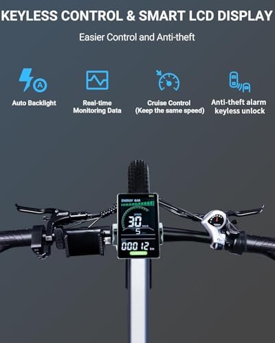 Electric Bike for Adults 1200W Peak Motor 30MPH 60 Miles 48V 15AH (720WH) Battery Folding Electric Bike 20 Inch Fat Tire Ebike Foldable Ebikes for Adults Electric Bicycle with UL 2849 Certified