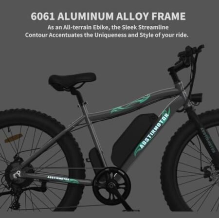 aostirmotor 500W Electric Bike for Adults 26″×4″ Fat Tire Electric Bike 36V 13AH Removable Lithium Battery Adult Electric Bicycles, 28MPH E Bike for Adults, Shimano 7 Speed Electric Mountain Bike