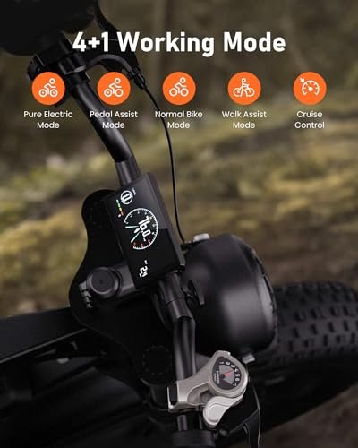 CycHunter Electric Bike for Adults, 48V 26Ah Dual Battery Moped Style Ebike, 1000W Peak Motor, 150 Miles PAS Range, 7 Speed Gearing, 28mph electric dirt bike, Full Suspension Electric Bicycles