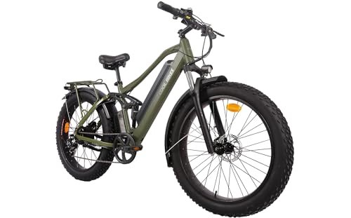 BEE Cool Adventurer Long Range Full Suspension Electric Bike, 750W Mountain eBike, 80MI Range, 48V 21Ah Battery 26″x4″ Fat Tire, 350LBS Payload, 28MPH, 7 Speed from Bikes - Image 3