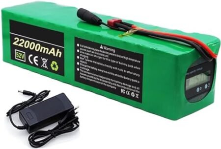 52v 22Ah Lithium Ion Battery Pack,52v Lithium Ion Battery,Built-in 30A BMS,with T Plug and Capacity Indicator,for 250-1200w Electric Bicycle Scooter