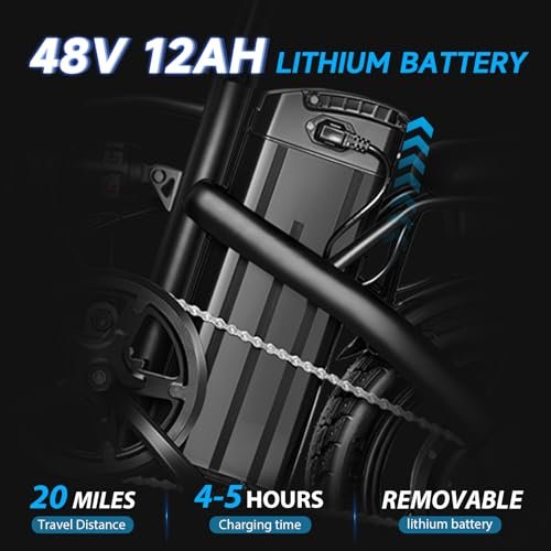 Electric Bike for Adults,Folding Ebike,Electric Bicycle with Removable Battery, 20MPH Commuting Electric Bike, High Brushless Gear Motor