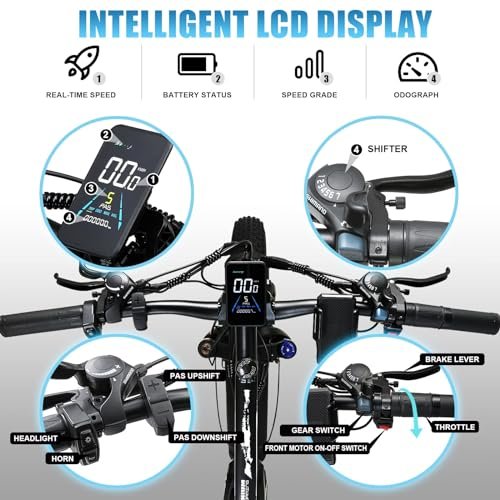 2000W Electric Bike for Adults, 26” Fat Tire Beach Snow Electric Bicycle Dual Motor 23AH Removable Battery 33MPH Mountain Ebikes - Image 3