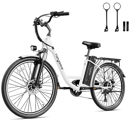 Heybike Cityscape Electric Bike 350W(Peak 500W) Electric City Cruiser Bicycle Up to 40 Miles 23MPH Removable Battery, 7-Speed and Dual Shock Absorber, 26″ Electric Commuter Bike for Adults - Image 6