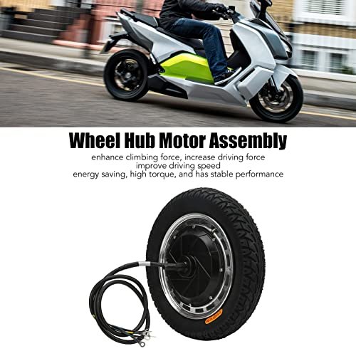 Electric Scooter Motor, Electric Scooter Hub Motor 12in 48V‑96V 800W‑6500W Wheel Hub Motor Assembly with Inner Outer Tire Drive Motor Kit for Electric Motorcycle Off Road Vehicle - Image 4