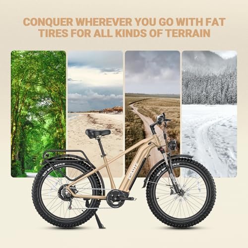 ESKUTE E Bikes for Adults Electric 750W (1500W Peak) Power, Spark X Electric Bicycles 48V 20AH Battery 26 Fat Tire Electric Bike 28Mph 70 Miles Range 7 Speed Hydraulic Disc Brakes - Image 5