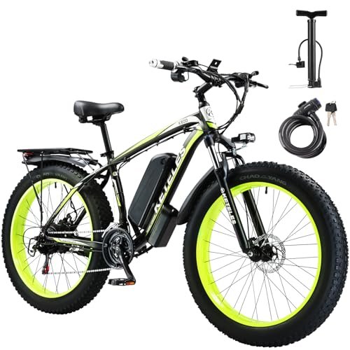1000W Electric Bike for Adult 26″x 4″ Fat Tire Ebike Snow Beach All Terrain Electric Mountain Bike 48V 13AH Removable Battery 28MPH Electric Bicycles Adults