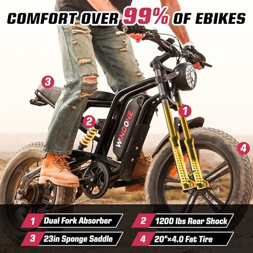 E2 Electric Bike for Adults,750W Ebike with 48V13Ah Removable Battery,All-Terrain 20″ Fat Tire Electric Bikes Up to 28MPH & 46.6Miles,Full Suspension,Cruise Control,UL Certified,Moped E-Bike - Image 4