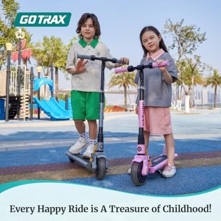 Gotrax GKS Lumios Electric Scooter for Kids 6-12, Thumb-Button Control, 150W Motor and 6″ LED Front Wheel Kick Scooter, Up to 6.25 Miles and 7.5mph, UL Certified Kids Electric Scooter