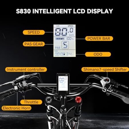 Electric Bike for Adults, 2000W Peak Motor with Removable 48V 25AH Battery, 20″x4.0″ Fat Tires 35MPH Ebike, Dual Hydraulic Suspension Electric Bicycle for Commuting All-Terrain Off-Road