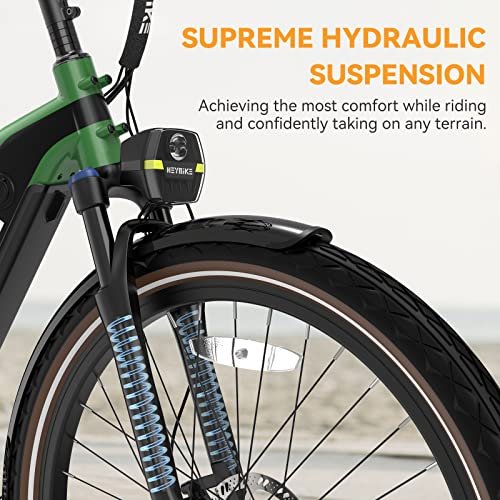 Heybike Cityrun Electric Bike, 1000W Motor Peak City Cruiser Ebike, 48V 15Ah(720Wh) Battery, 60 Miles, Step-Thru Electric Bicycle with APP Control, 3H Fast Charging, Commuter Electric Bike for Adults - Image 3