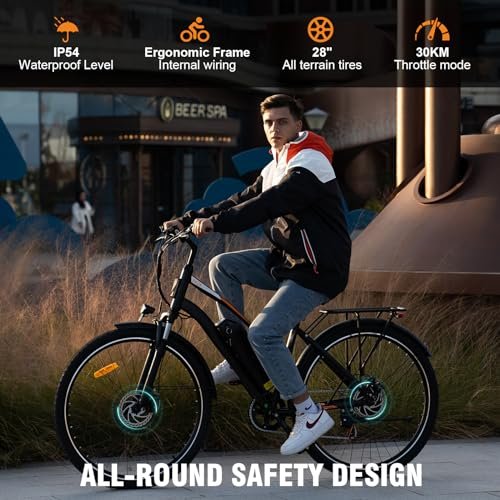 EVERCROSS EK28 28″ Electric Bike for Adults, 500W Electric Mountain Bike with 36V 12AH Battery, 60 Miles Range & 20 MPH Ebike, 7 Speeds Electric Bicycle and Removable Li-ion Battery - Image 6