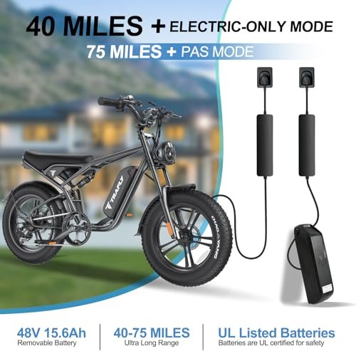Electric Bike for Adults, 1500W Motor 30MPH, 15.6AH Removable Battery, 75 Miles Long Range, 20 Inch All Terrain for Mountains, Snow, Sand, Road,Fat Tire Ebike Full Suspension，UL2849