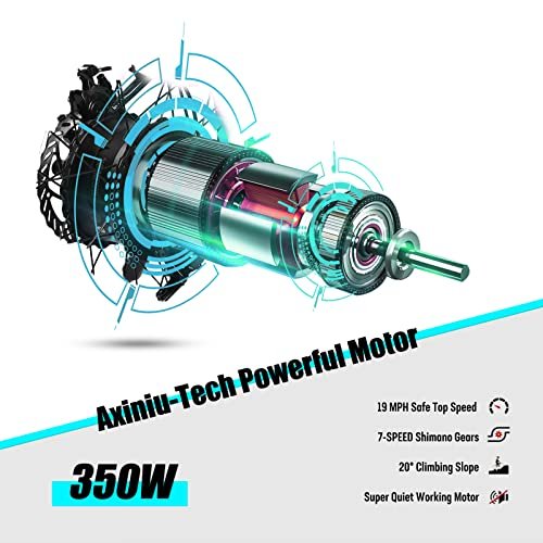 Electric City Bike for Adults | 26” Electric Commuter E-Bike |7-Speed | Peak 500W Brushless Motor with 36V 10.2Ah UL-Certified Removable Battery | Electric Bicycle White - Image 5