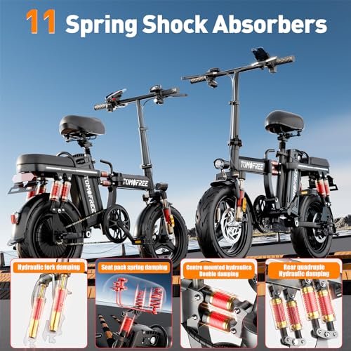 Electric Bike for Adults, City Commuter Foldable Electric Bike 50 Miles, E Bikes for Adults 1000w Motor, 3-Speed Folding Ebike Enjoy Off-Road Riding with Rearview Mirror, LCD Display - Image 7