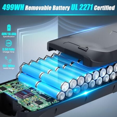 ANCHEER Electric Bike for Adults, 26″ City Commuter Bike with 48V/10.4AH Battery, Up to 60 Miles, 3.5H Fast Charge, 7-Speed, 500W Peak Motor Step-Thru Cruiser Bike for Women Men, UL 2849 Certified