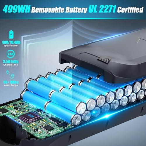 ANCHEER Electric Bike for Adults, 26″ City Commuter Bike with 48V/10.4AH Battery, Up to 60 Miles, 3.5H Fast Charge, 7-Speed, 500W Peak Motor Step-Thru Cruiser Bike for Women Men, UL 2849 Certified