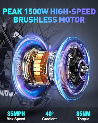 Electric Bike for Adults, 1500/2000W Dual Motor 31MPH, 48V 15.6/23AH Removable Battery, 25-50Miles, 26″ All Terrain for Mountains, Snow, Sand, Road,Fat Tire Ebike Full Suspension,Hydraulic Bicycle - Image 5