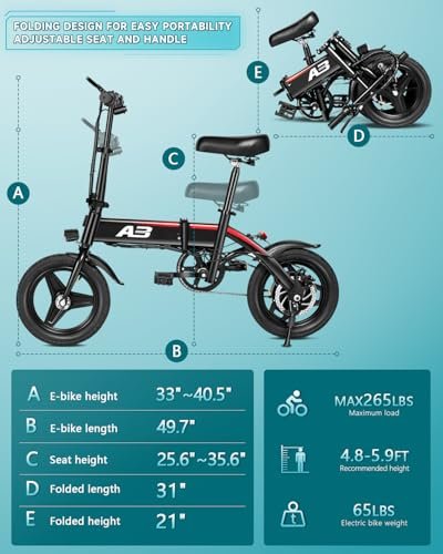 Electric Bike for Adults,Folding Ebike,Electric Bicycle with Removable Battery, 20MPH Commuting Electric Bike, High Brushless Gear Motor - Image 3