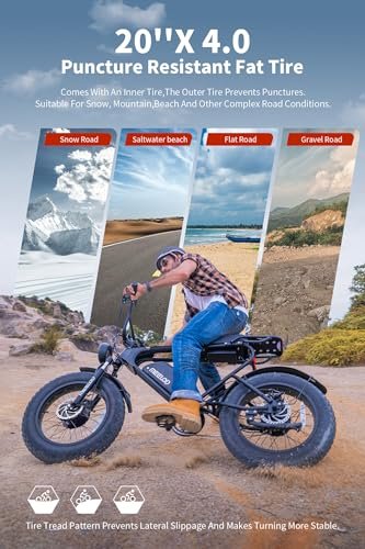 Electric Bike for Adults 2000W Dual Brushless Motor 960Wh 48V 20Ah Removable Battery Mountain Ebike, 28MPH Electric Bikes, 20″ x4.0 Fat Tire Electric Bicycle - Image 4