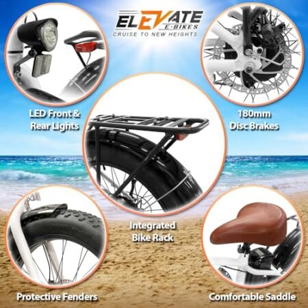 Elevate Electric Bike for Adults – 60 Mile E Bike 20MPH Throttle 48V E-Bike – Commuter Bike Beach Cruiser Ebike Adult Electric Bicycles for Men & Women