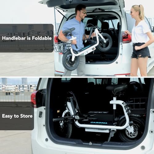 Caroma Peak 1200W Electric Scooter with Seat 14″ Tire, 30 Miles Ranges 20MPH Max Speed, Foldable Electric Scooter for Adults 300 LBS Max Load, E Scooter for Commuting with Basket - Image 5