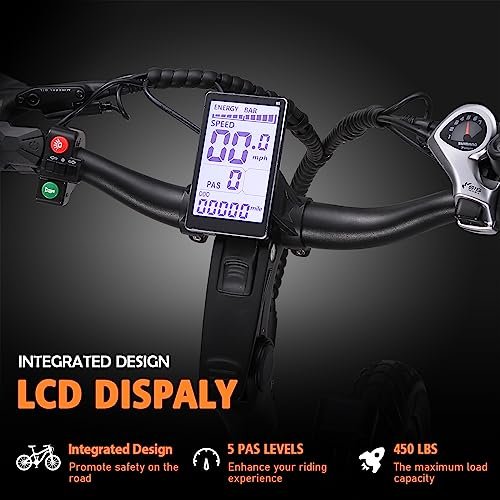 Electric Bike for Adults, 48V 28.4Ah/14.4Ah LG Dual Battery Cargo Ebike, 140 Miles Long Range, 1330W Peak Motor, Fat Tire Electric Bike, Step Through Electric Bike for Carrying Passenger or Kids