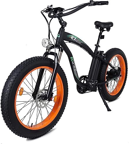 ECOTRIC Coolboy Electric Bike 26″ Fat Tire 750W Electric Mountain Bike 48V 12.5AH Removable Large Battery Adult Electric Bicycles Beach Snow Mountain Bike Dual Shock Absorber & Shimano 7-Speed - Image 4