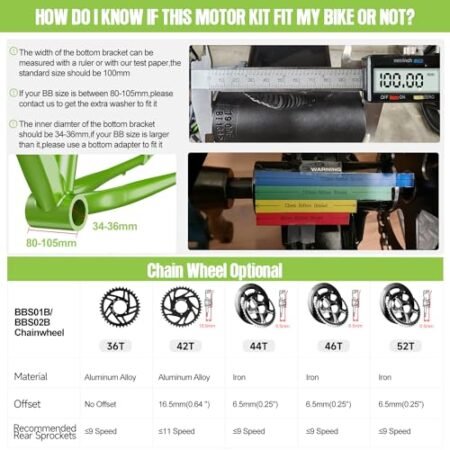 BAFANG BBS02B 48V 750W 100MM Ebike Motor with 500C LCD Display 8fun Mid Drive Electric Bike Conversion Kit
