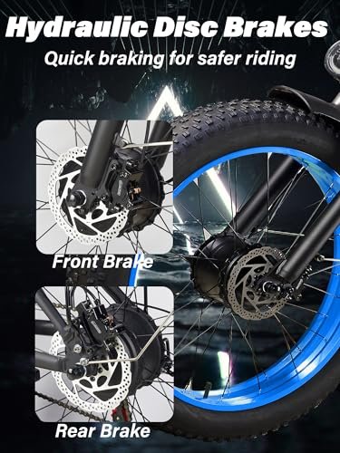 Electric Bike for Adults 2000W Peak 3000W Dual Motor E Bike with 52V 23Ah Battery 36.8MPH 7 Speed Ebike, 26″x4″ All Terrain Fat Tire Electric Bicycle with Front Fork Suspension - Image 6