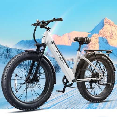 Electric Bike for Adults 960W Peak , 48V 15AH Removable Battery Electric Bicycle, 28MPH Commuter E-bike, 7 Speed, Up to 60 Miles,All Terrain 26″ Fat Tire Front Suspension,UL Certified,Samoyed - Image 5
