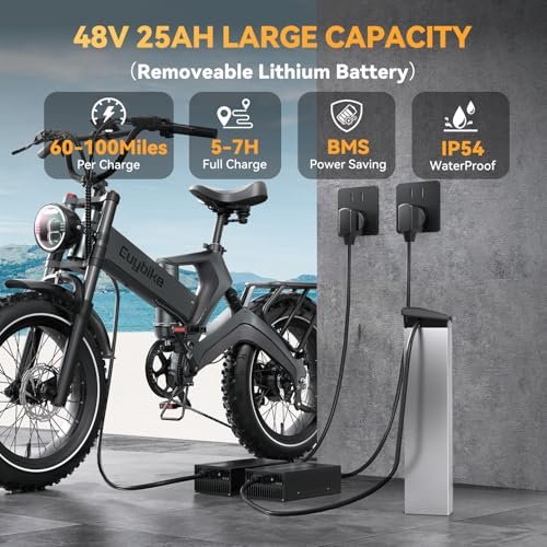 Electric Bike for Adults with Peak 2000W Brushless Motor,100Miles 35MPH All-Terrain Foldable Electric Bike with 48V30A Removable Battery,8-Speed ebike,20″x4.0 Tires and Dual Suspension Bicycles - Image 4
