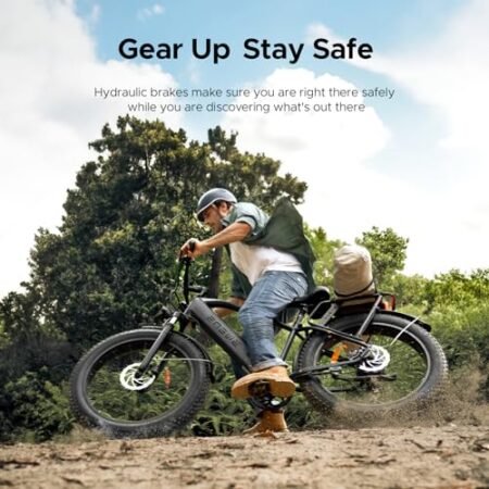 ENGWE E26 1000W Electric Bike for Adults, 26″ *4.0″ Fat Tire E-Bike with 48V 16Ah Removable Lithium-Ion Battery, Range 87Miles 28MPH 7 Gears Commuting Mountain Ebike