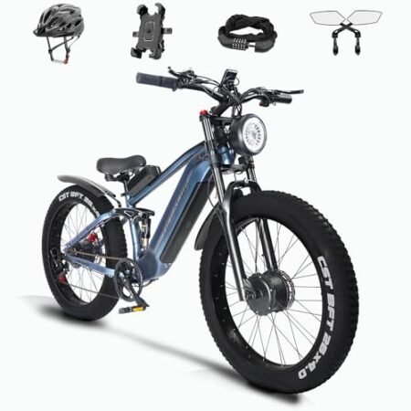 Electric Bike for Adults – 1000W Ebike with 33 MPH 60 Miles Range, 26″ x 4.0″ Off-Road Fat Tires Electric Bicycle 7 Speed E Bike 864Wh (48V18Ah) Removable Battery…