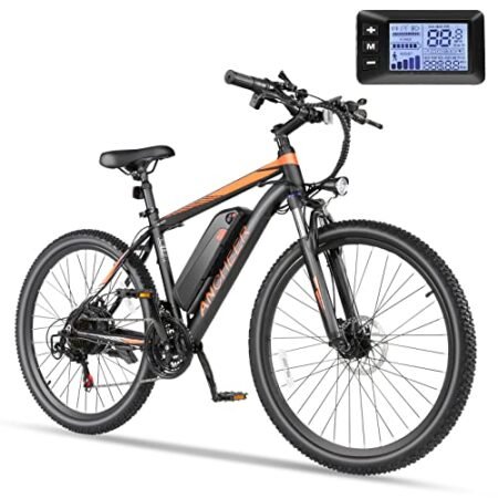 ANCHEER Electric Bike for Adults, Electric Mountain Bike 500W 26” Commuter Ebike, Up to 50Miles Electric Bicycle with Removable 48V/374Wh Battery,UL 2849 Certified, LCD-Display and 21 Speed