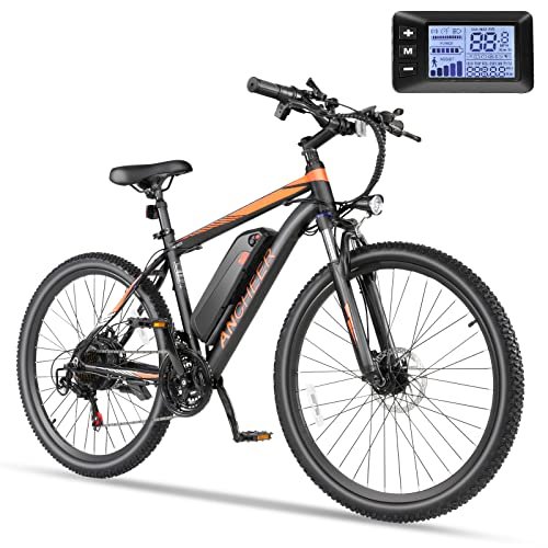 ANCHEER Electric Bike for Adults, Electric Mountain Bike 500W 26” Commuter Ebike, Up to 50Miles Electric Bicycle with Removable 48V/374Wh Battery,UL 2849 Certified, LCD-Display and 21 Speed