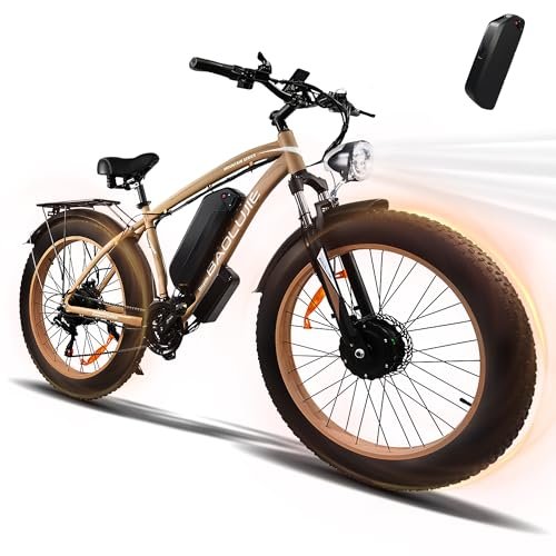 2000W Electric Bike with Two 20Ah Removable Battery26×4″ Fat Tire Ebike for Adults 35MPH80-120Miles Electric Bicycles with Sha-Ma-no21Speed Lockable Front Sespension Hydraulic Disc Brake
