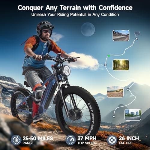 Electric Bike for Adults – 1000W Ebike with 33 MPH 60 Miles Range, 26″ x 4.0″ Off-Road Fat Tires Electric Bicycle 7 Speed E Bike 864Wh (48V18Ah) Removable Battery… - Image 4