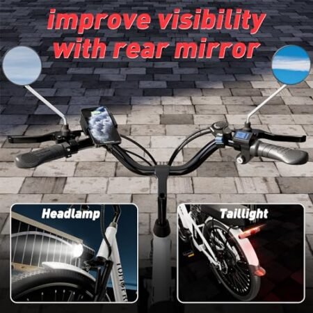 Electric Bike For Adults, 500w Ebike, Ebikes For Adults Commuter 50 Miles, Adult Electric Bike 48v 20ah, Electric Bikes With Led Light, 24″ Adult Electric Bicycles With 7-Speed And Dual Shock Absorber