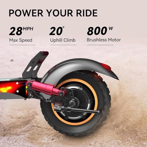 Ienyrid M4 Electric Scooter with Seat for Adults, 28 Mph Max Speed & 31 Miles Max Range,10 Inch Tires Big Heavy Duty Offroad Electric Scooters 330lbs Weight, 800w Motor Folding Commute E Scooter Adult