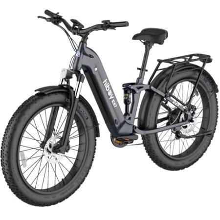 Hiboy EX7 Electric Bike for Adults, 28MPH 75Miles Range 1000W Peak Motor 48V 18AH Removable Battery Ebike, 26” x 4.0″ Fat Tire Electric Mountain Bicycle, 7 Speed, Dual Suspension, UL 2849 Certified
