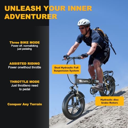 Folding Electric Bike for Adults, 750W Motor(1000W Peak),30MPH, 60Mile,48V 12.8AH/15AH/20AH Battery,20″ Fat Tire Foldable Electric Bicycle,Commuter Beach Snow E-Bikes,7-Speed…